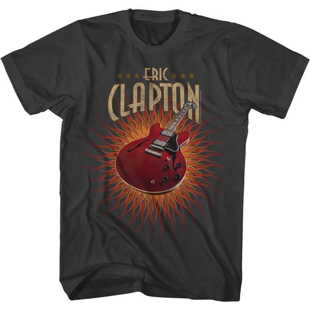 Eric Clapton Guitar Flames Smoke Adult T Shirt